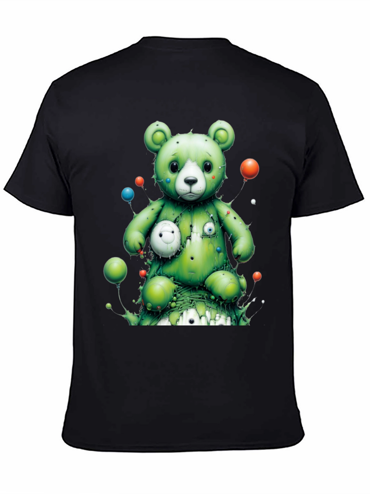 Unique Green Bear Graphic T-Shirt
