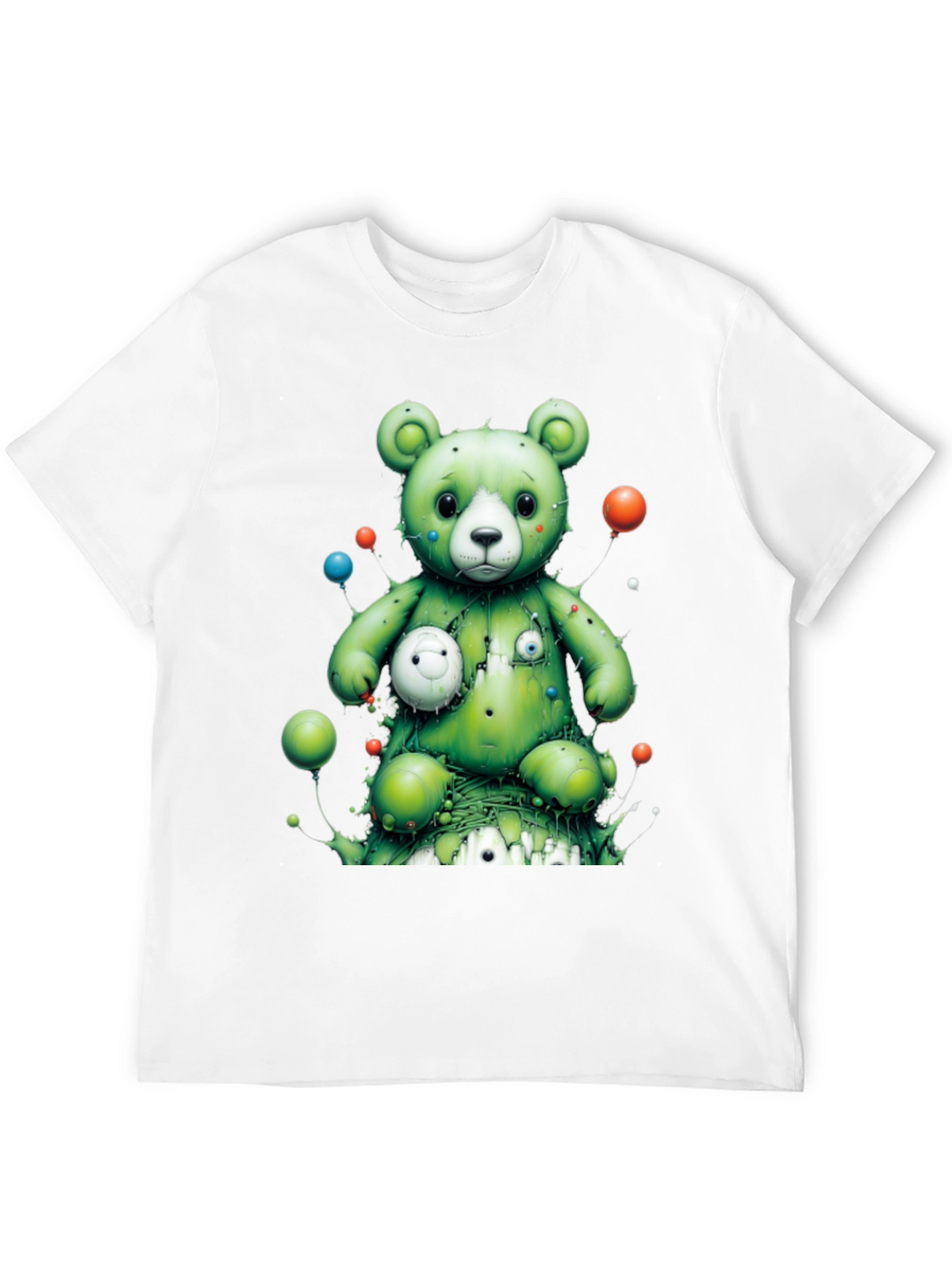 Unique Green Bear Graphic T-Shirt
