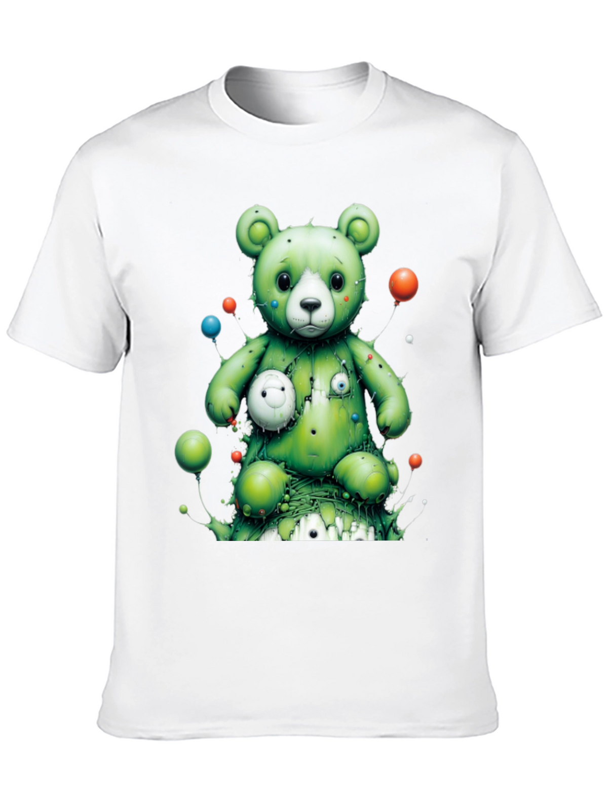 Unique Green Bear Graphic T-Shirt