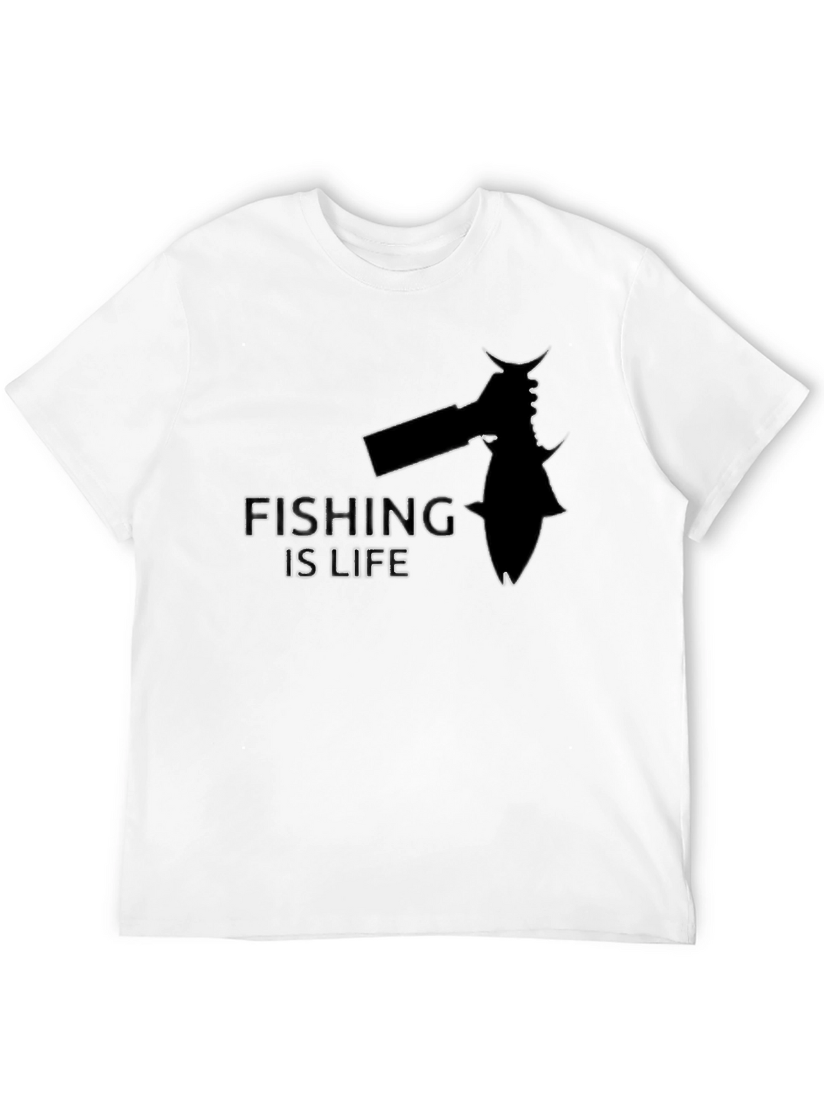 Fishing is Life Graphic Tee - Black