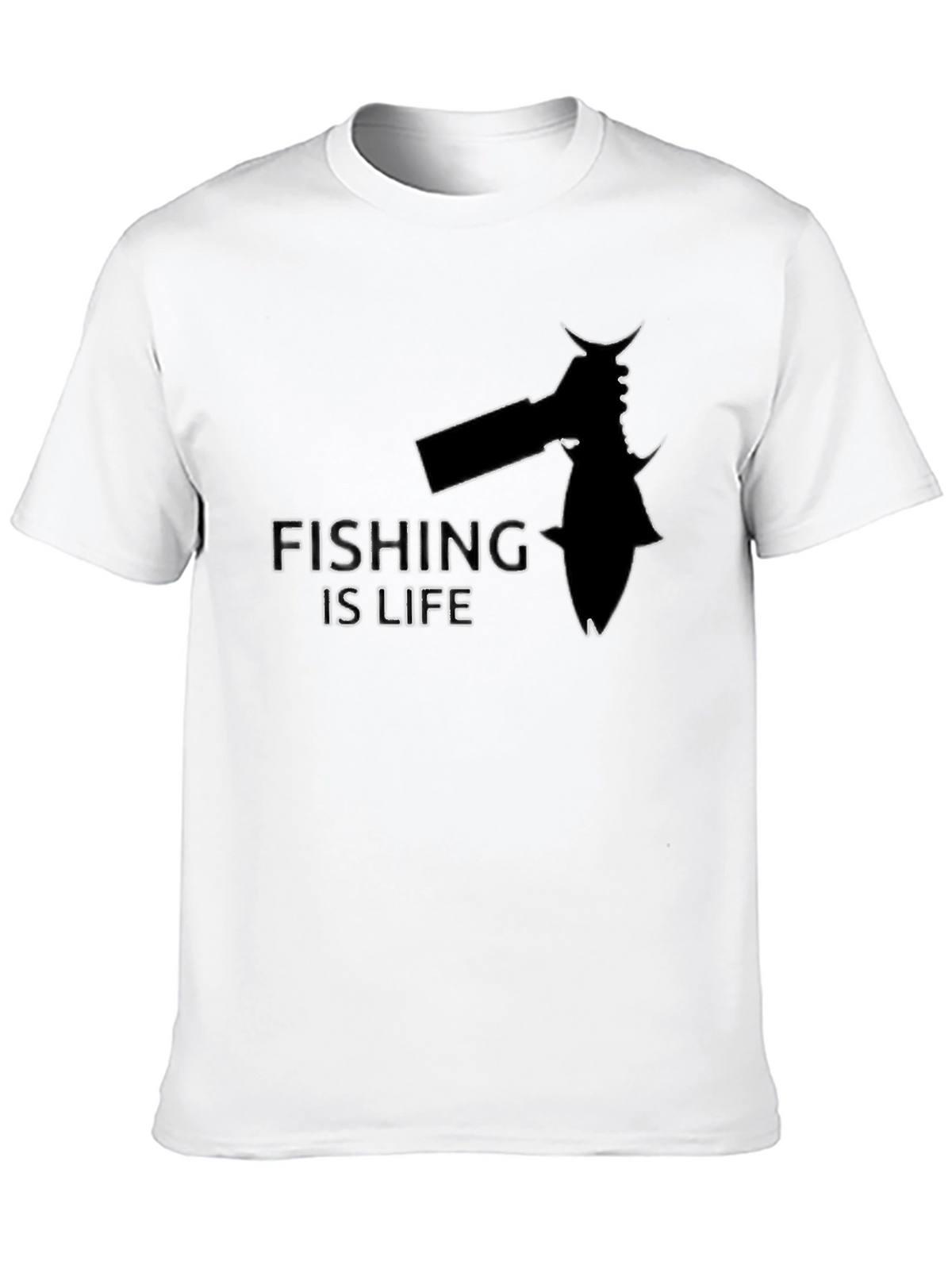 Fishing is Life Graphic Tee - Black