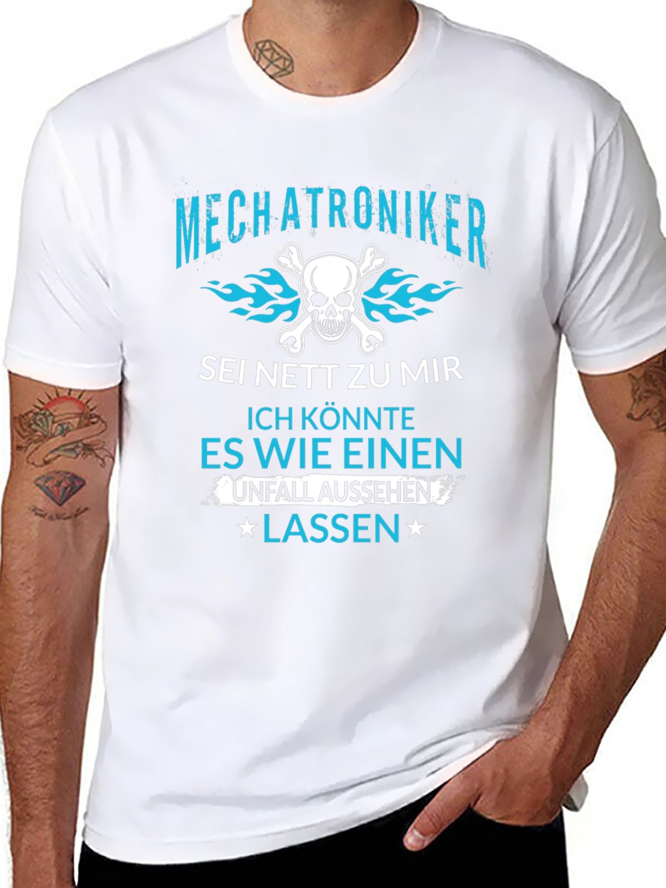 Mechatroniker Skull Graphic T-Shirt