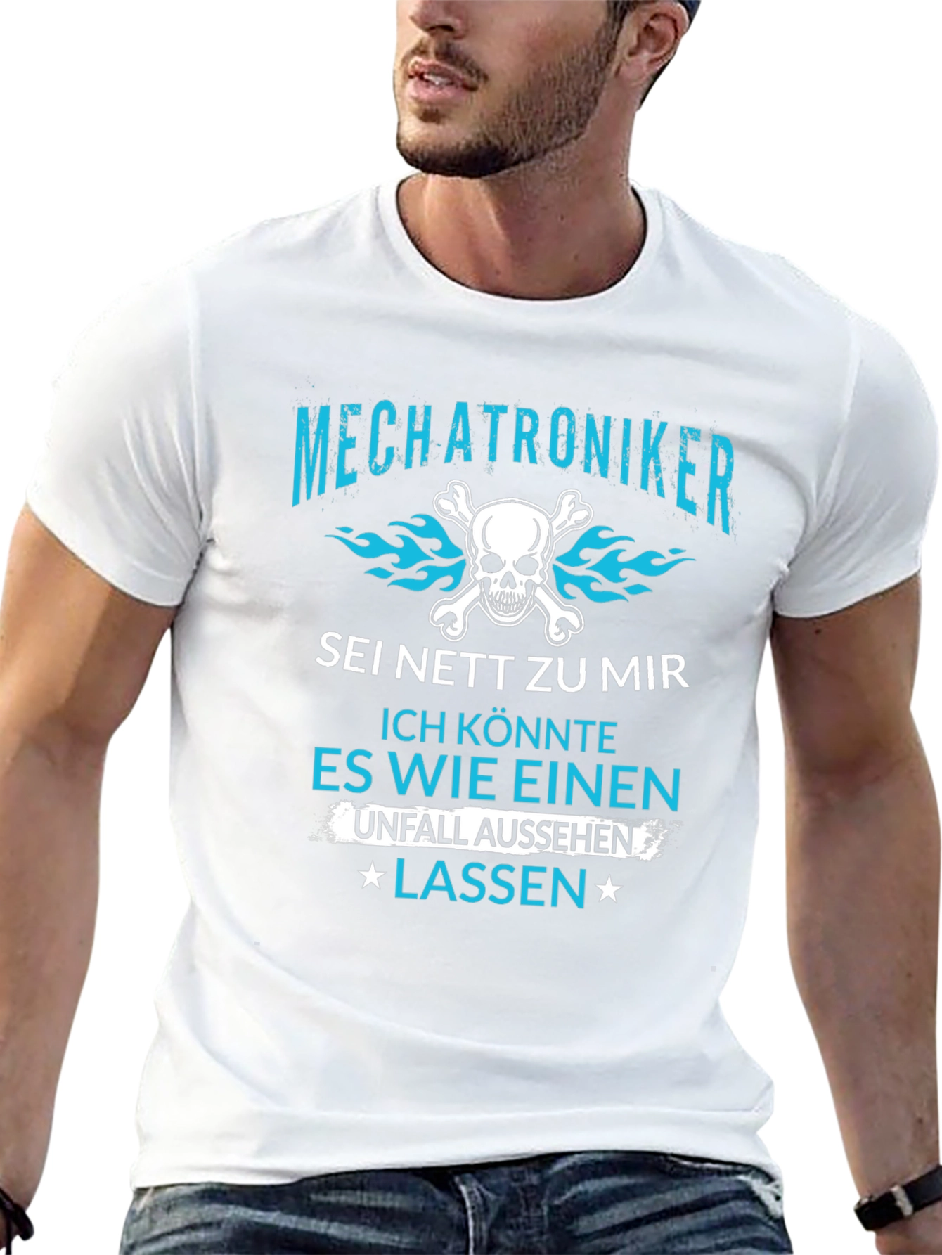Mechatroniker Skull Graphic T-Shirt