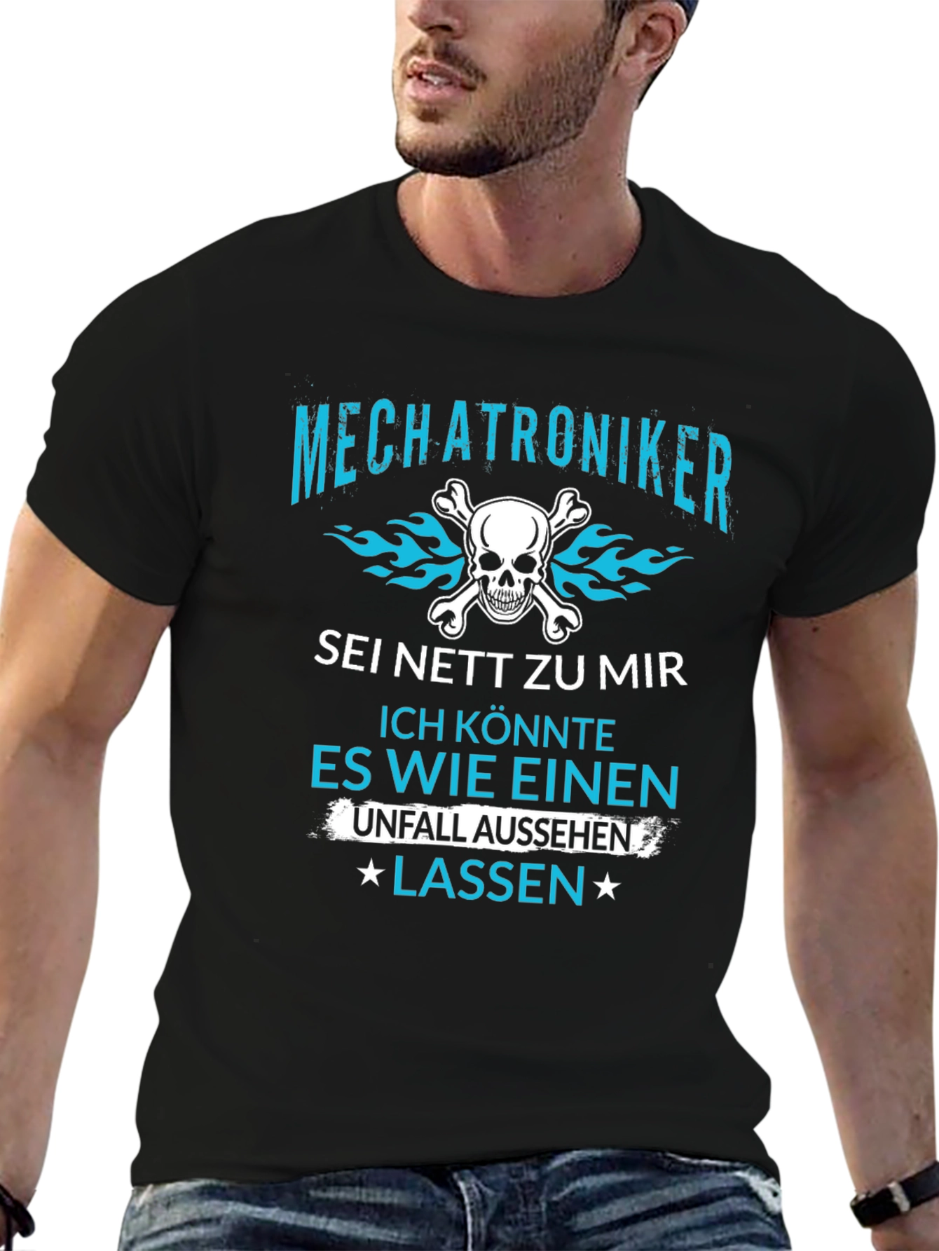 Mechatroniker Skull Graphic T-Shirt