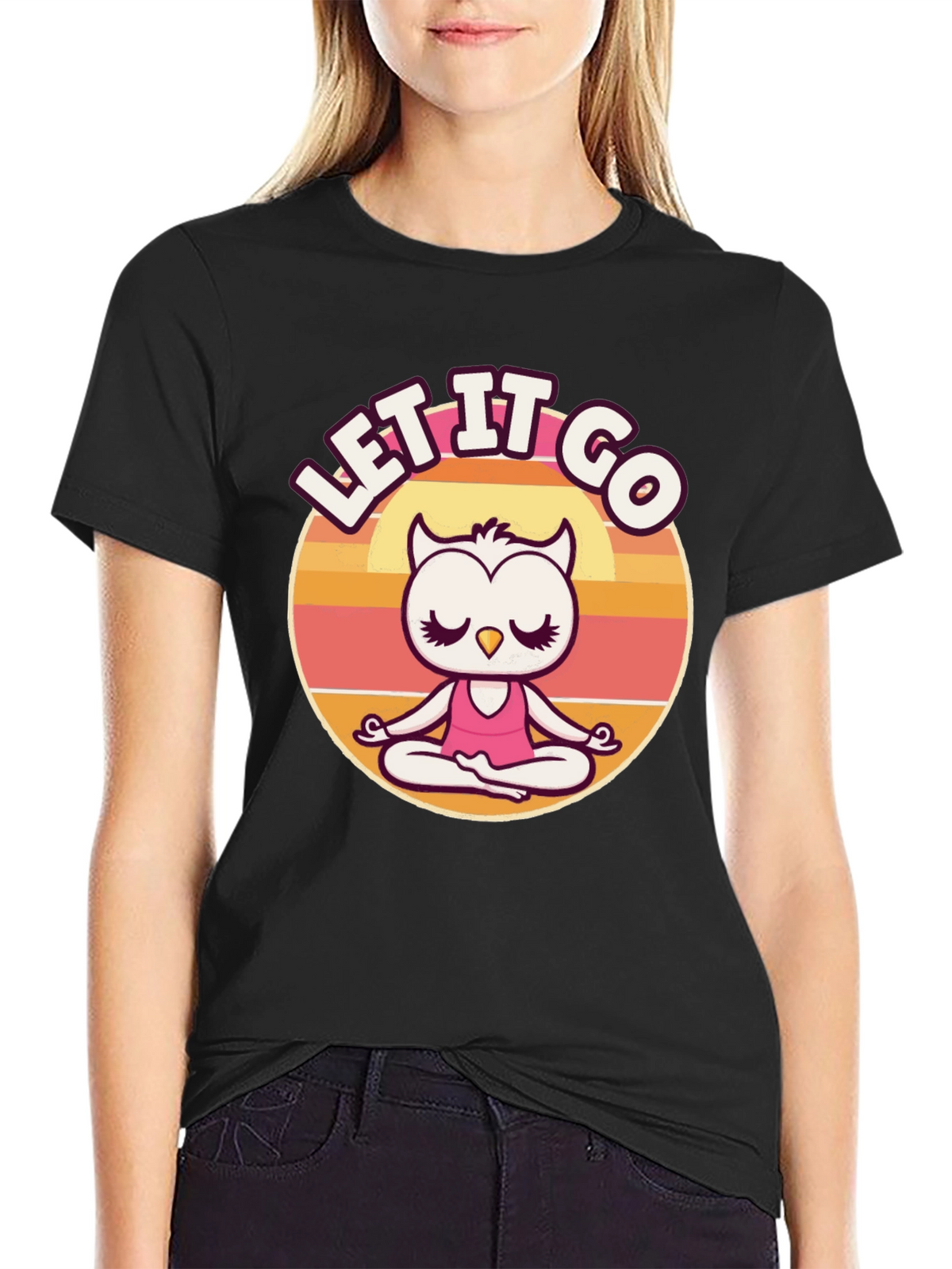 Let it Go Owl Meditation Graphic Tee