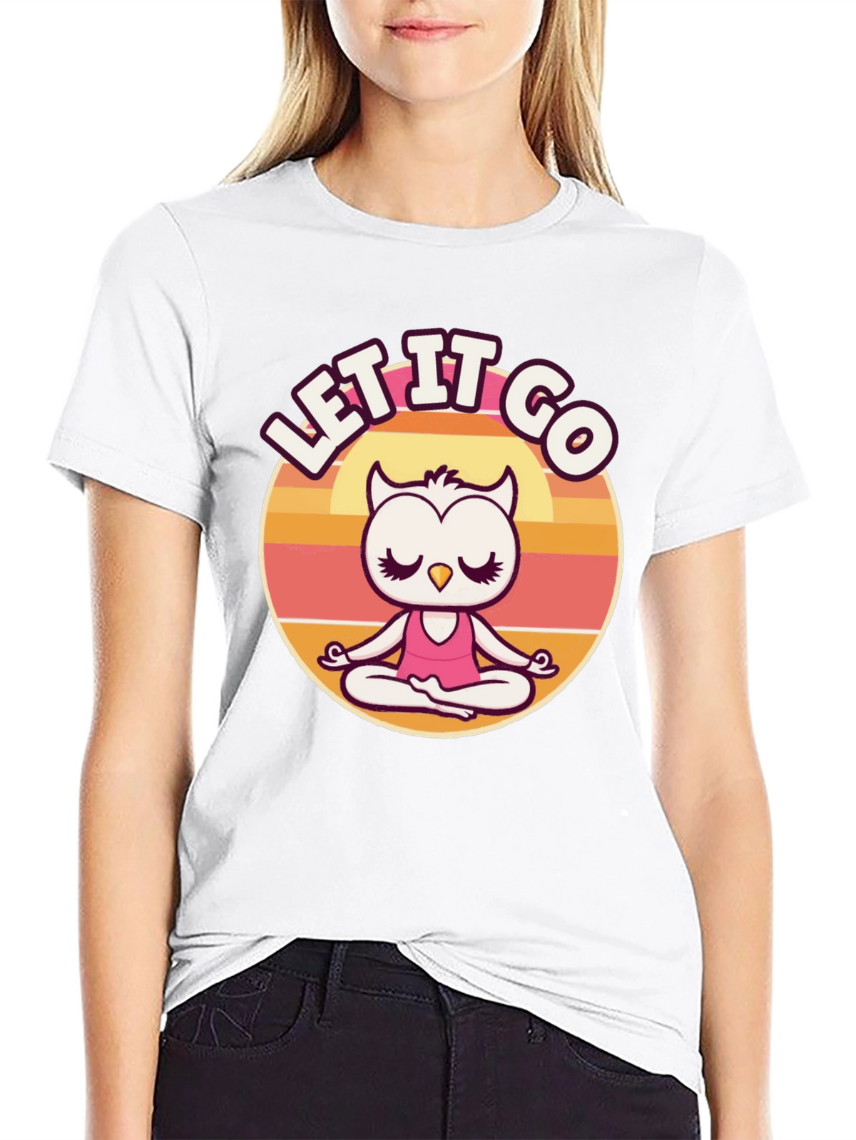 Let it Go Owl Meditation Graphic Tee