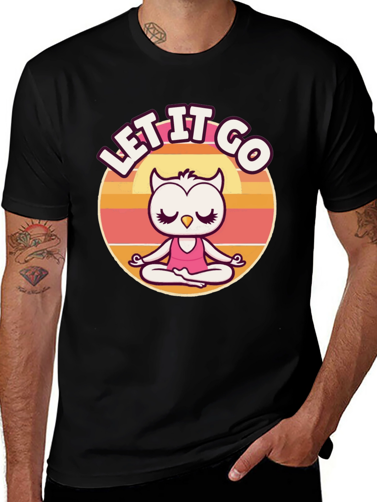 Let it Go Owl Meditation Graphic Tee