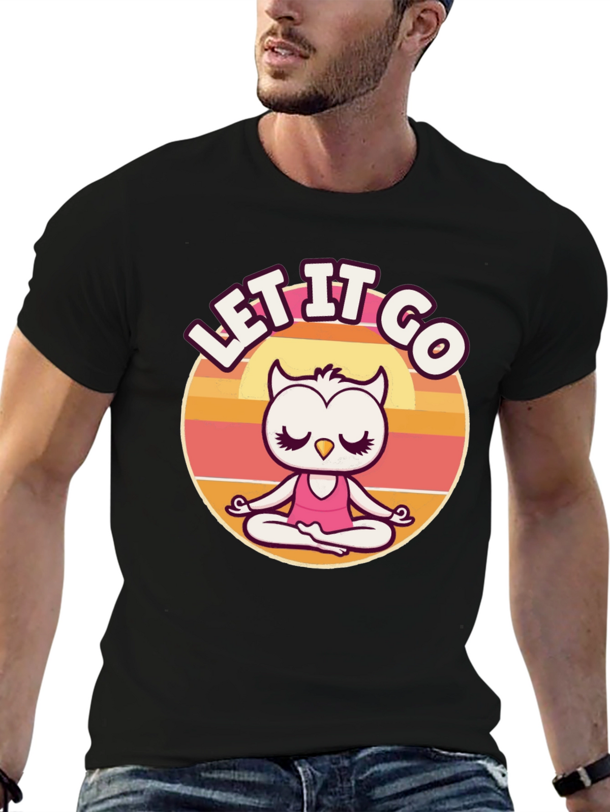 Let it Go Owl Meditation Graphic Tee