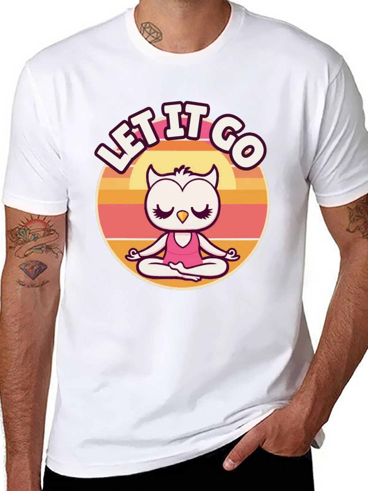 Let it Go Owl Meditation Graphic Tee