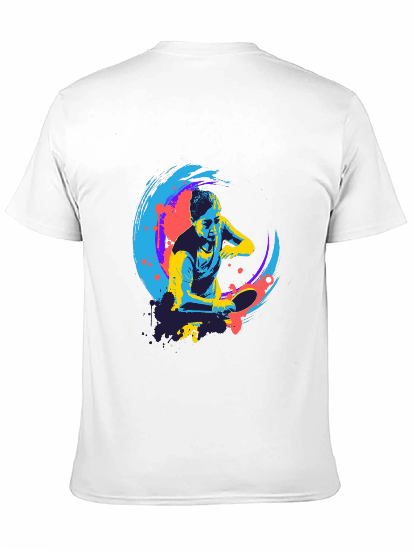 Cool Table Tennis Graphic Tee - Black