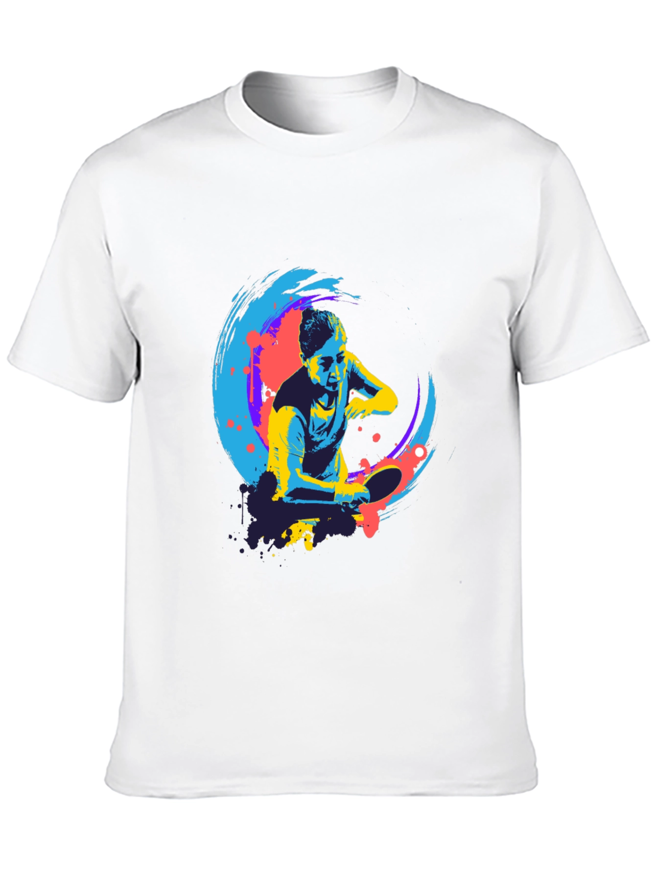 Cool Table Tennis Graphic Tee - Black