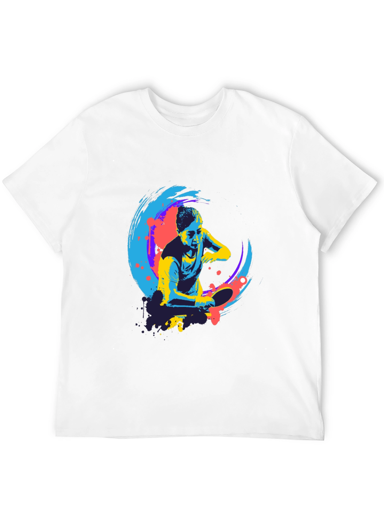 Cool Table Tennis Graphic Tee - Black