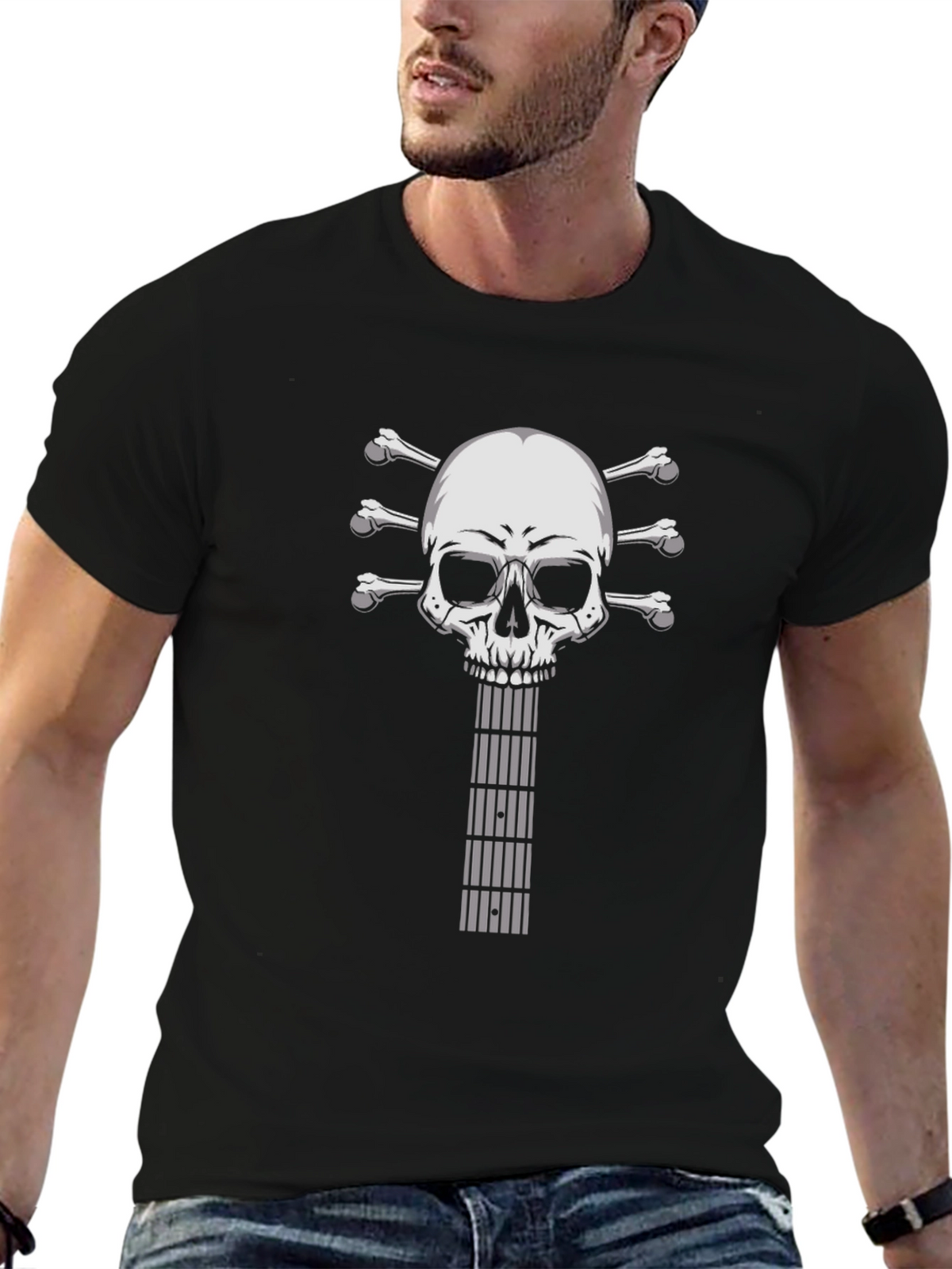 Skull Guitar Black T-Shirt