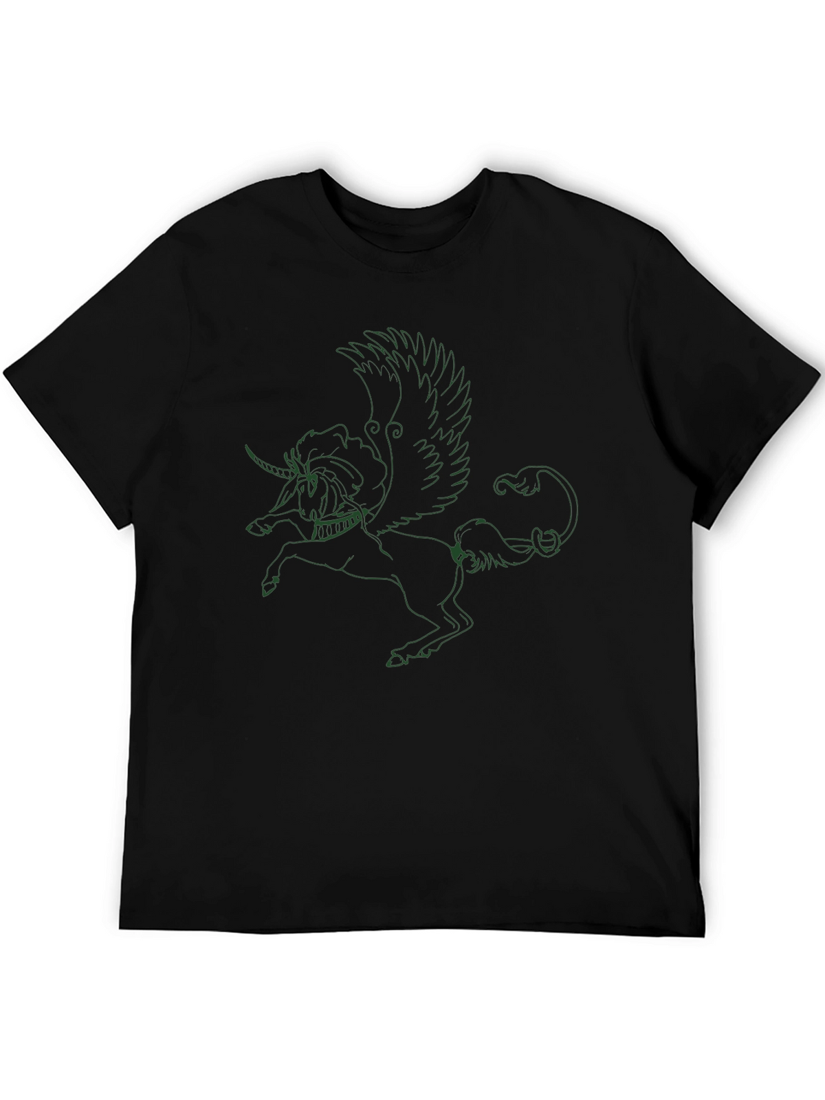 Unicorn Pegasus Graphic Black T-Shirt
