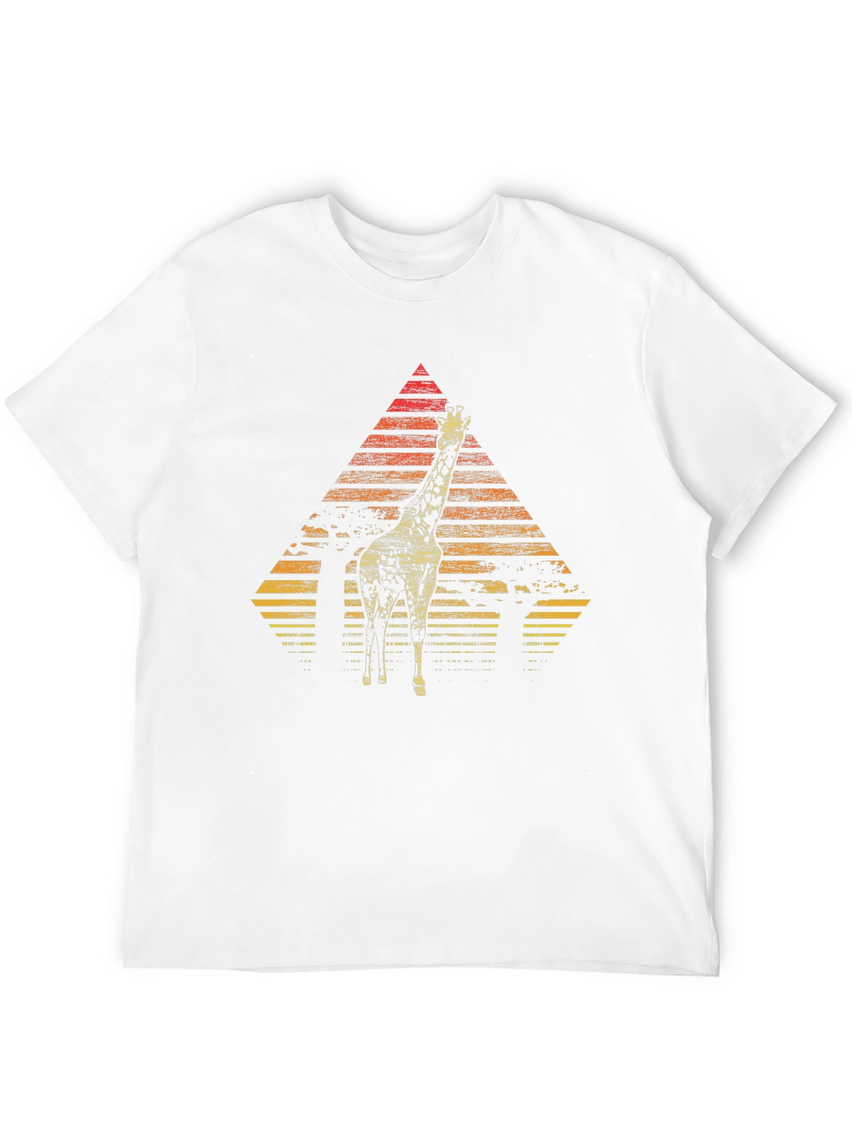 Giraffe Sunset Graphic Tee - Stylish Mens Black T-Shirt