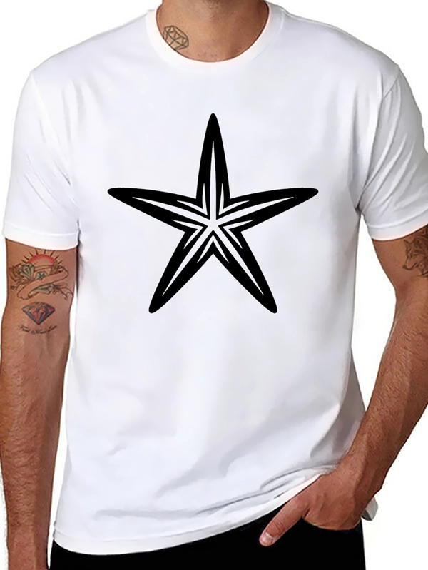 Bold Star Design Black T-Shirt