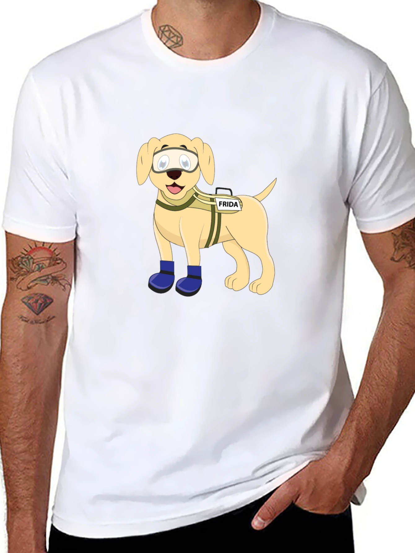 Dog Cartoon T-Shirt - Frida Rescue Dog Design