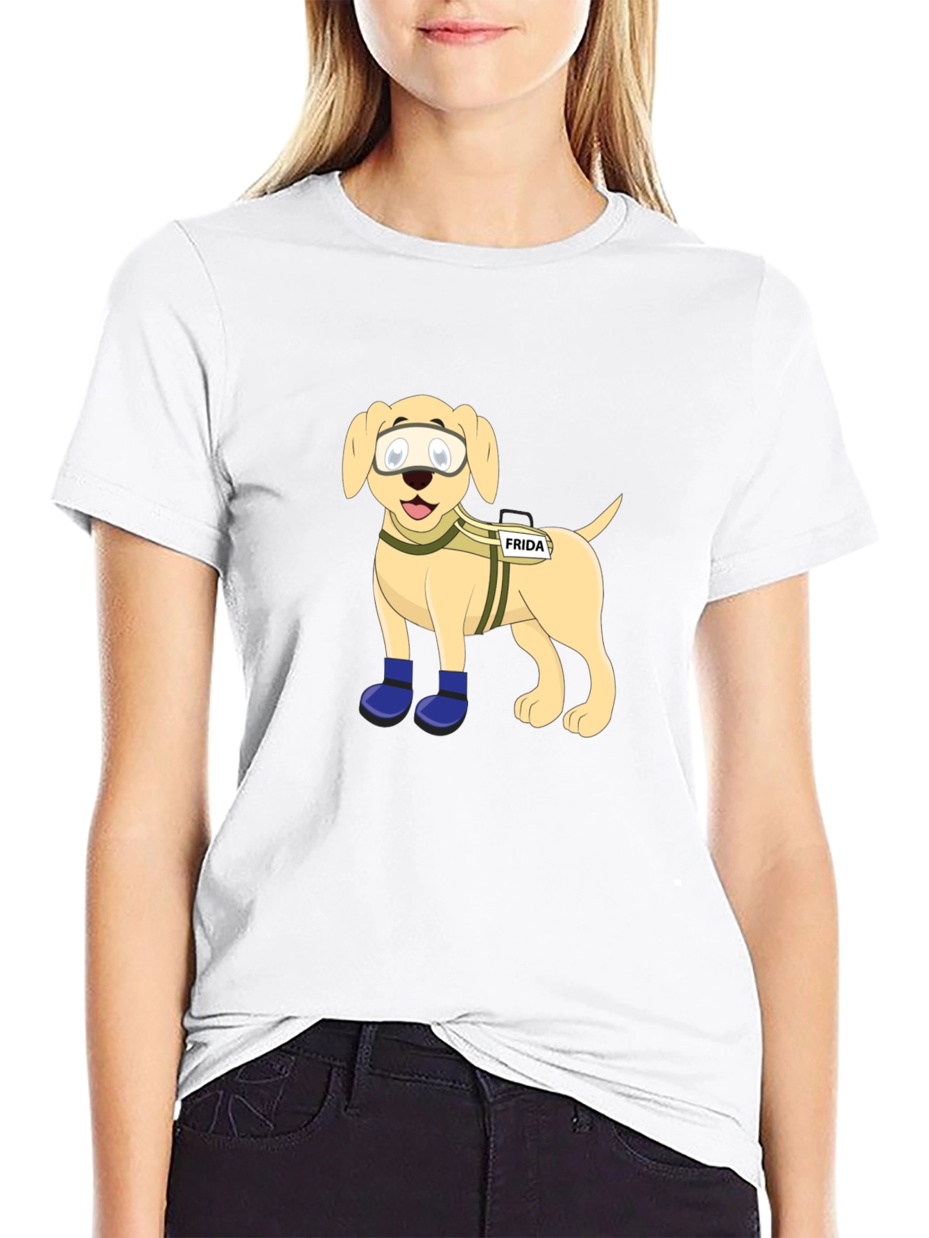 Dog Cartoon T-Shirt - Frida Rescue Dog Design