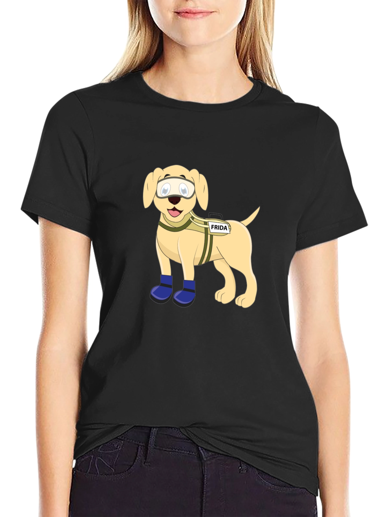 Dog Cartoon T-Shirt - Frida Rescue Dog Design