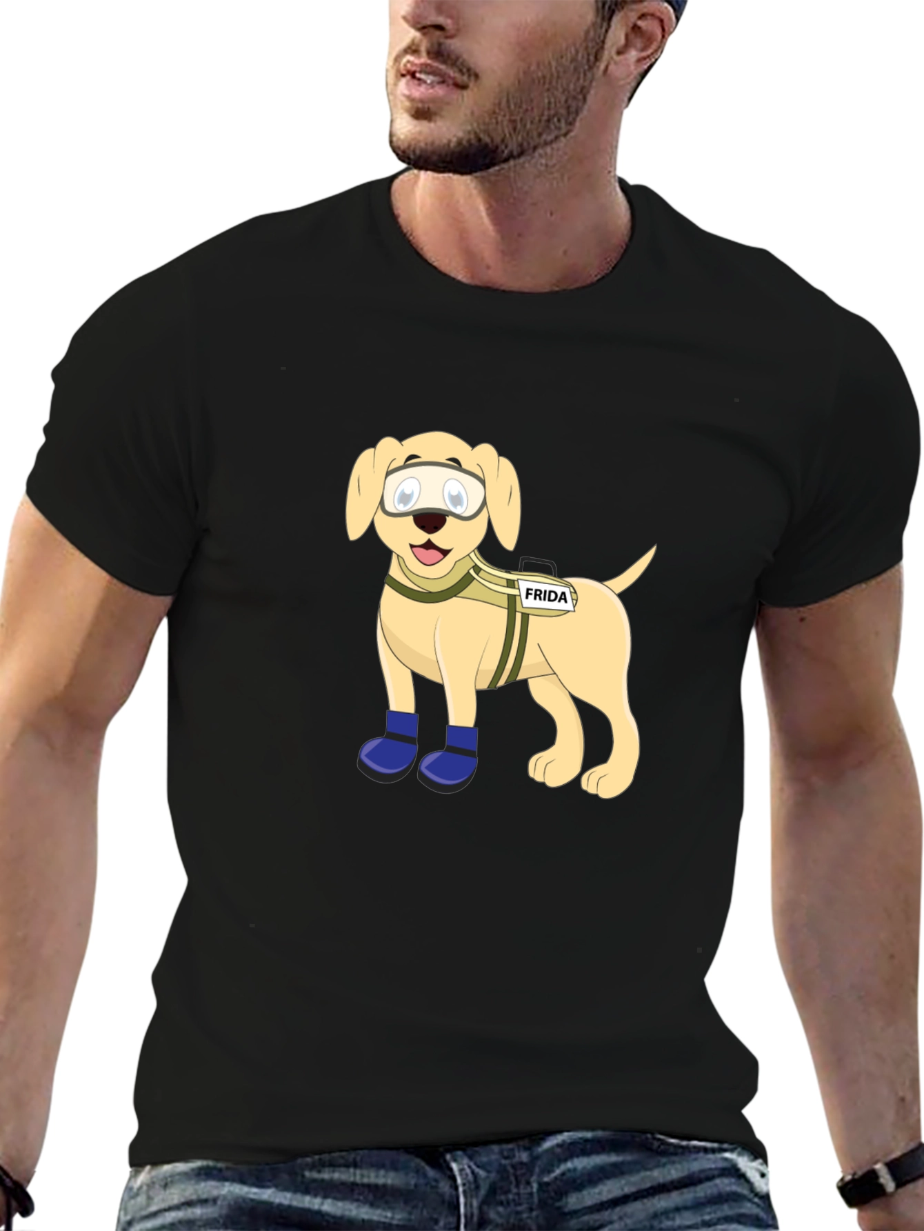 Dog Cartoon T-Shirt - Frida Rescue Dog Design