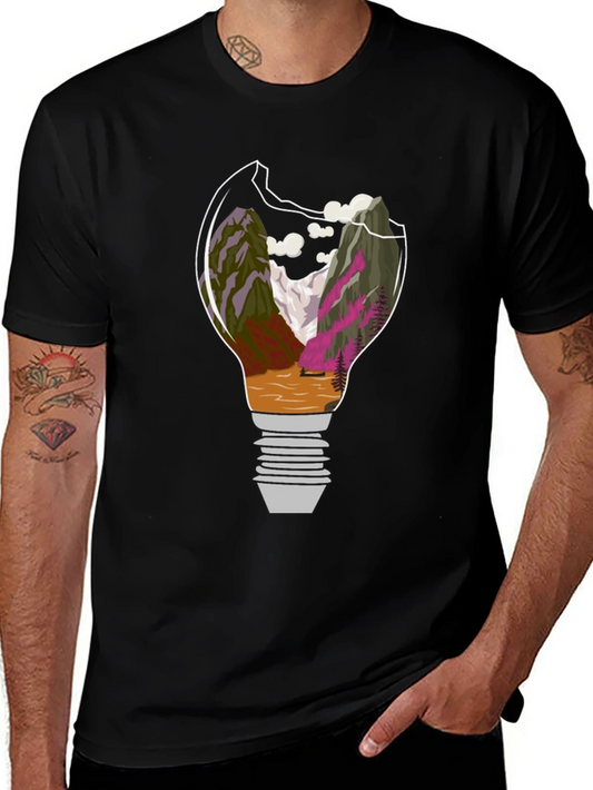 Nature in Bulb Black T-Shirt