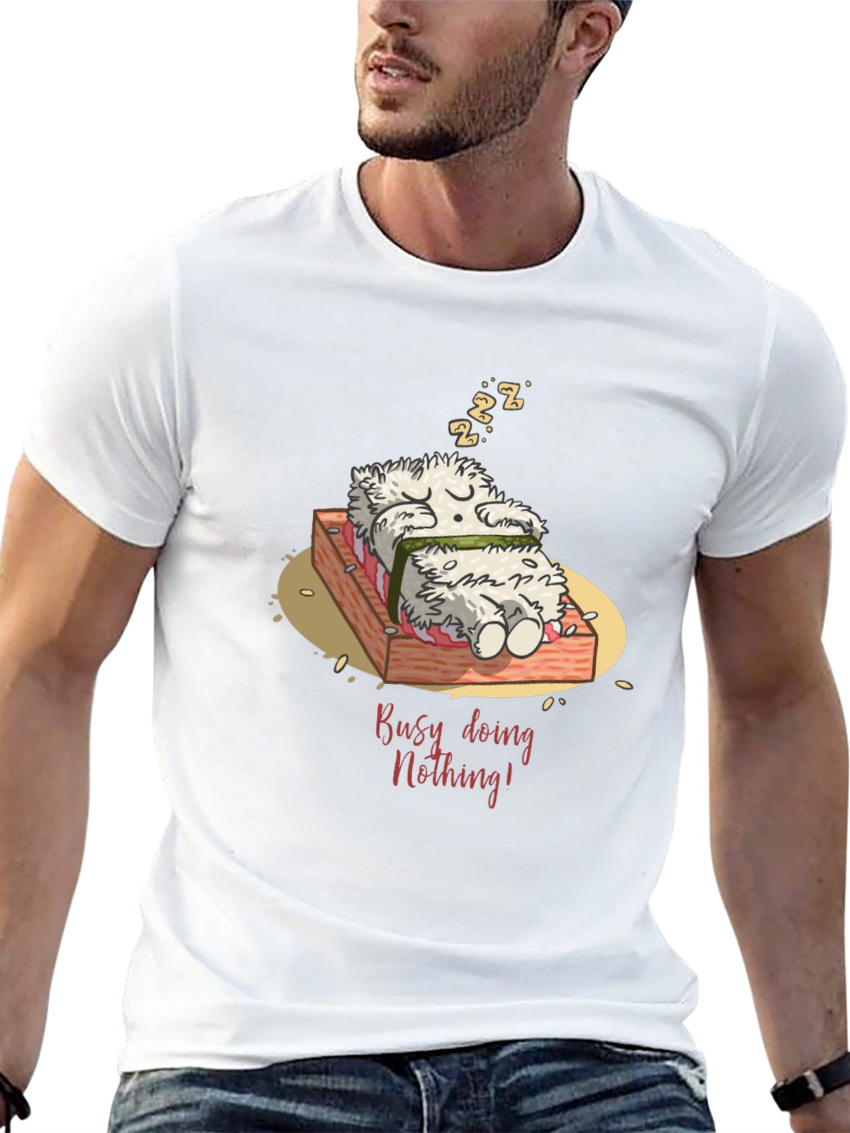 Funny Busy Doing Nothing Sushi Sleeping T-Shirt