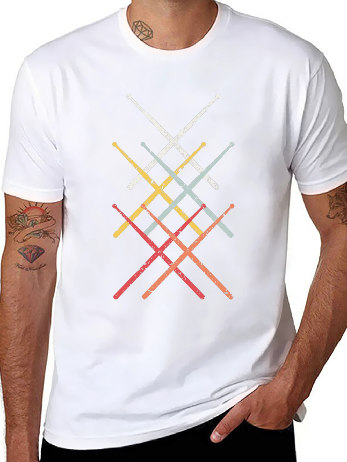 Retro Drumsticks Graphic T-Shirt