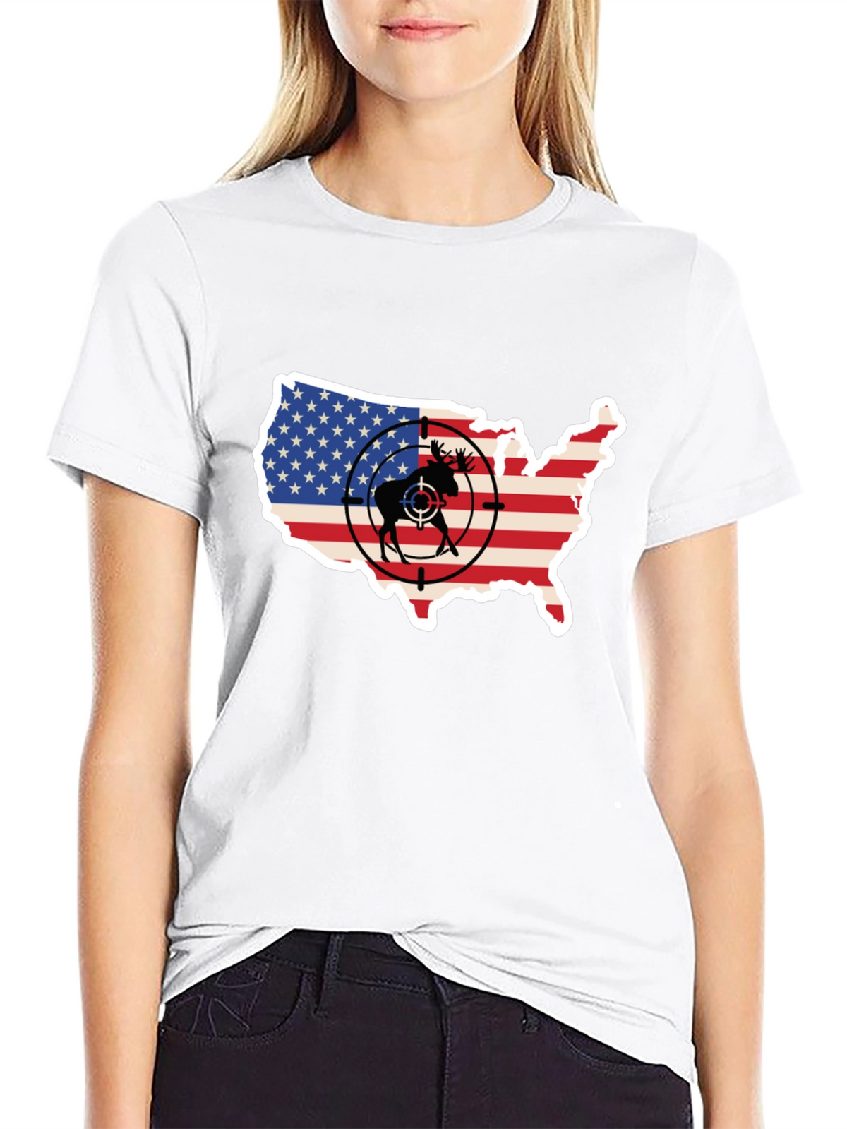 Moose Target USA Flag T-Shirt