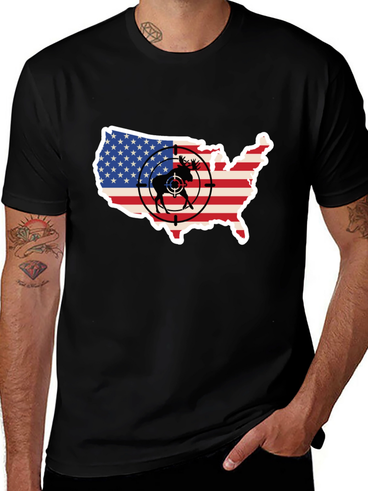 Moose Target USA Flag T-Shirt