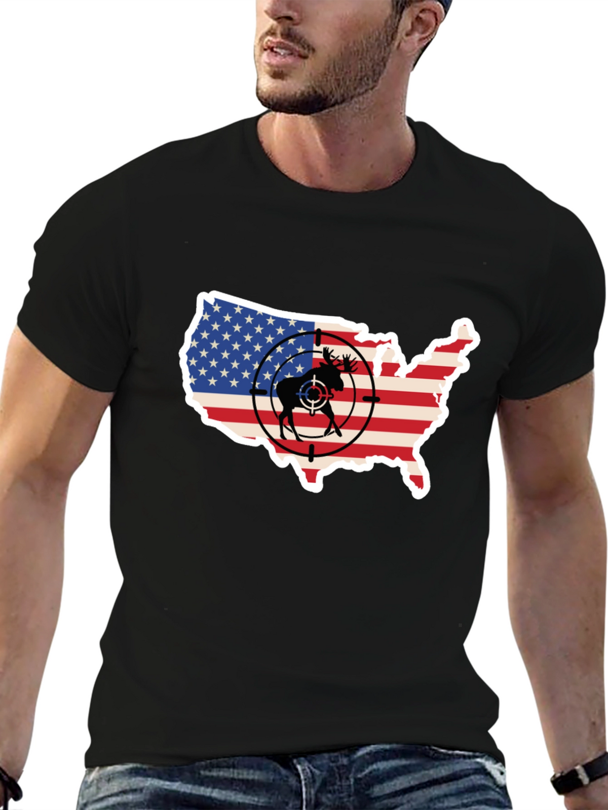 Moose Target USA Flag T-Shirt