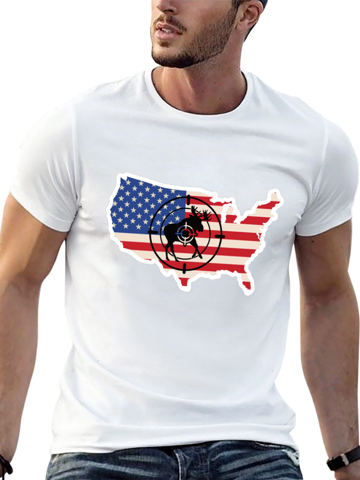 Moose Target USA Flag T-Shirt