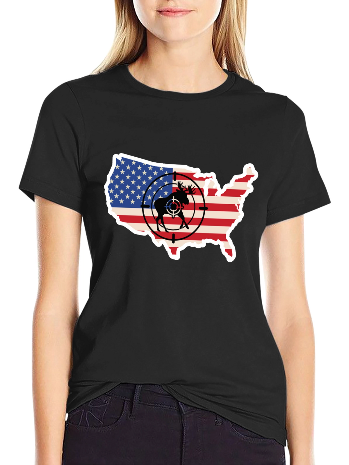 Moose Target USA Flag T-Shirt