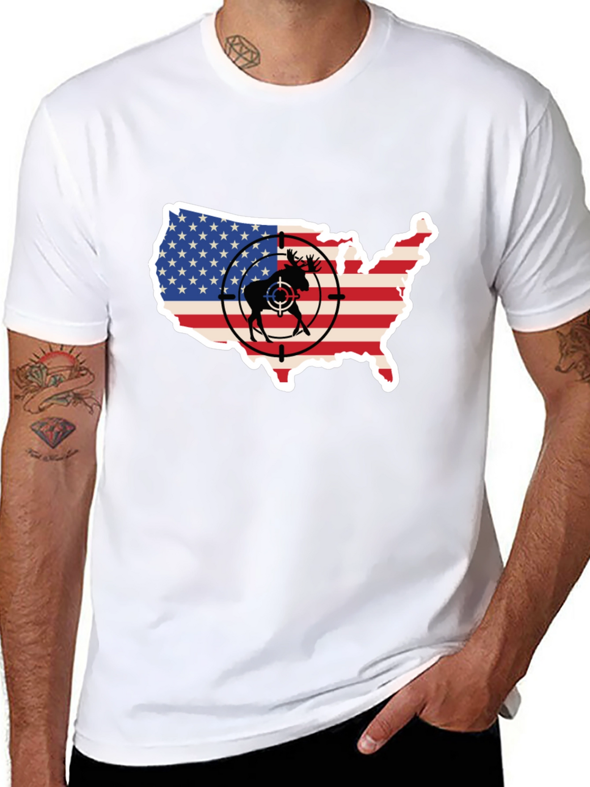 Moose Target USA Flag T-Shirt