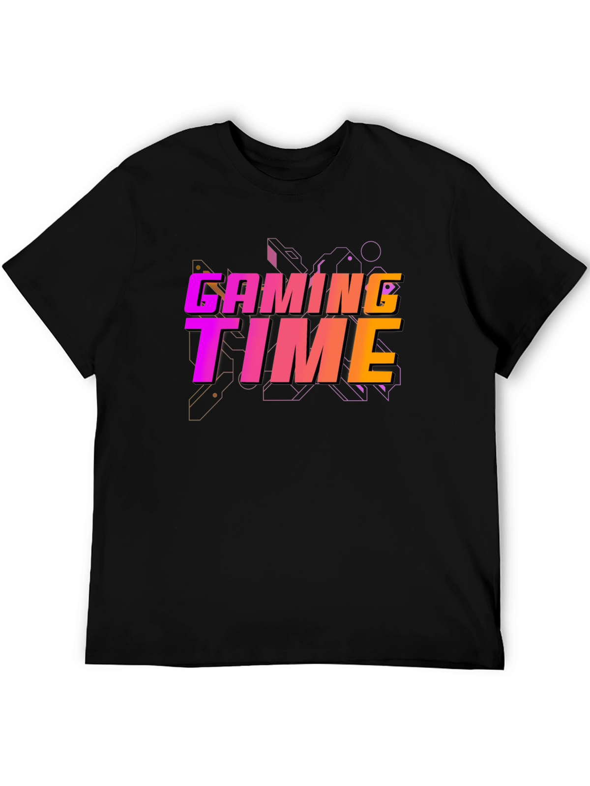 Gaming Time Graphic Print Black T-Shirt