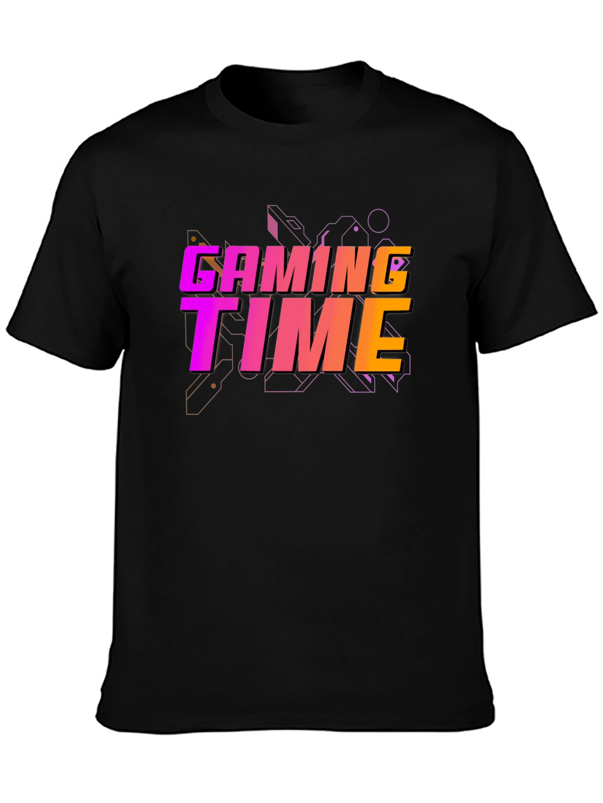 Gaming Time Graphic Print Black T-Shirt