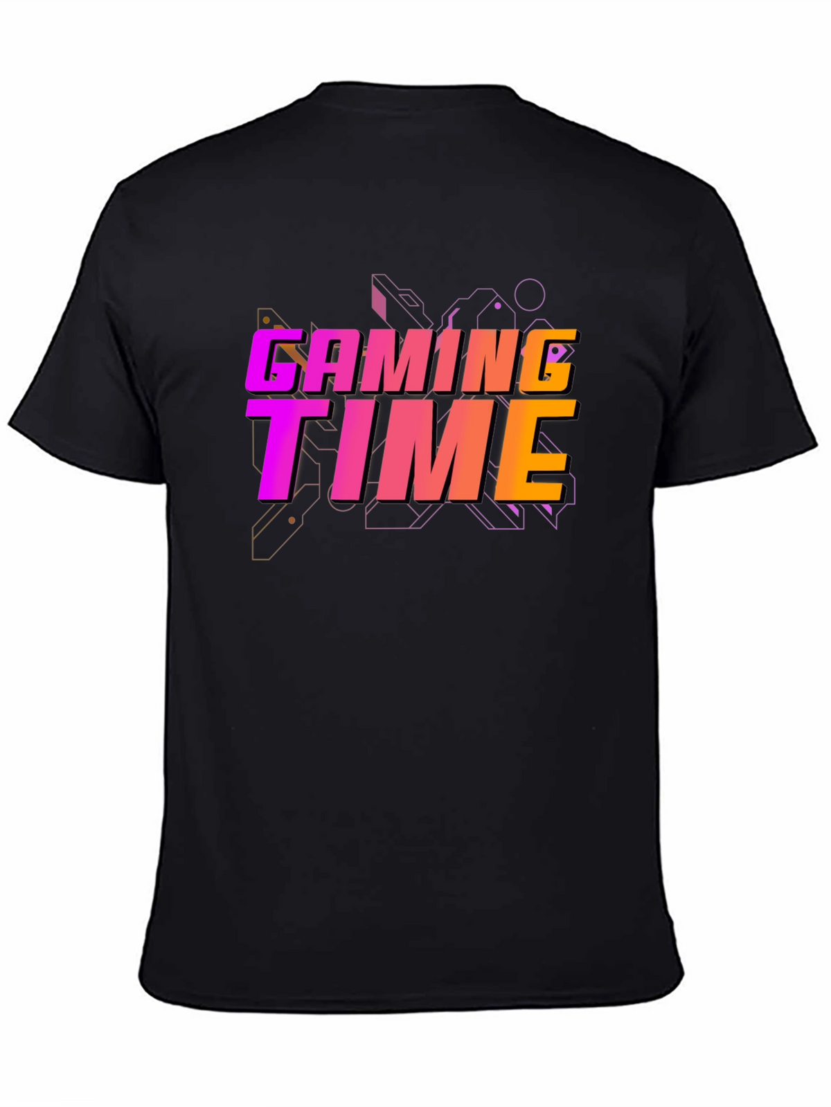 Gaming Time Graphic Print Black T-Shirt