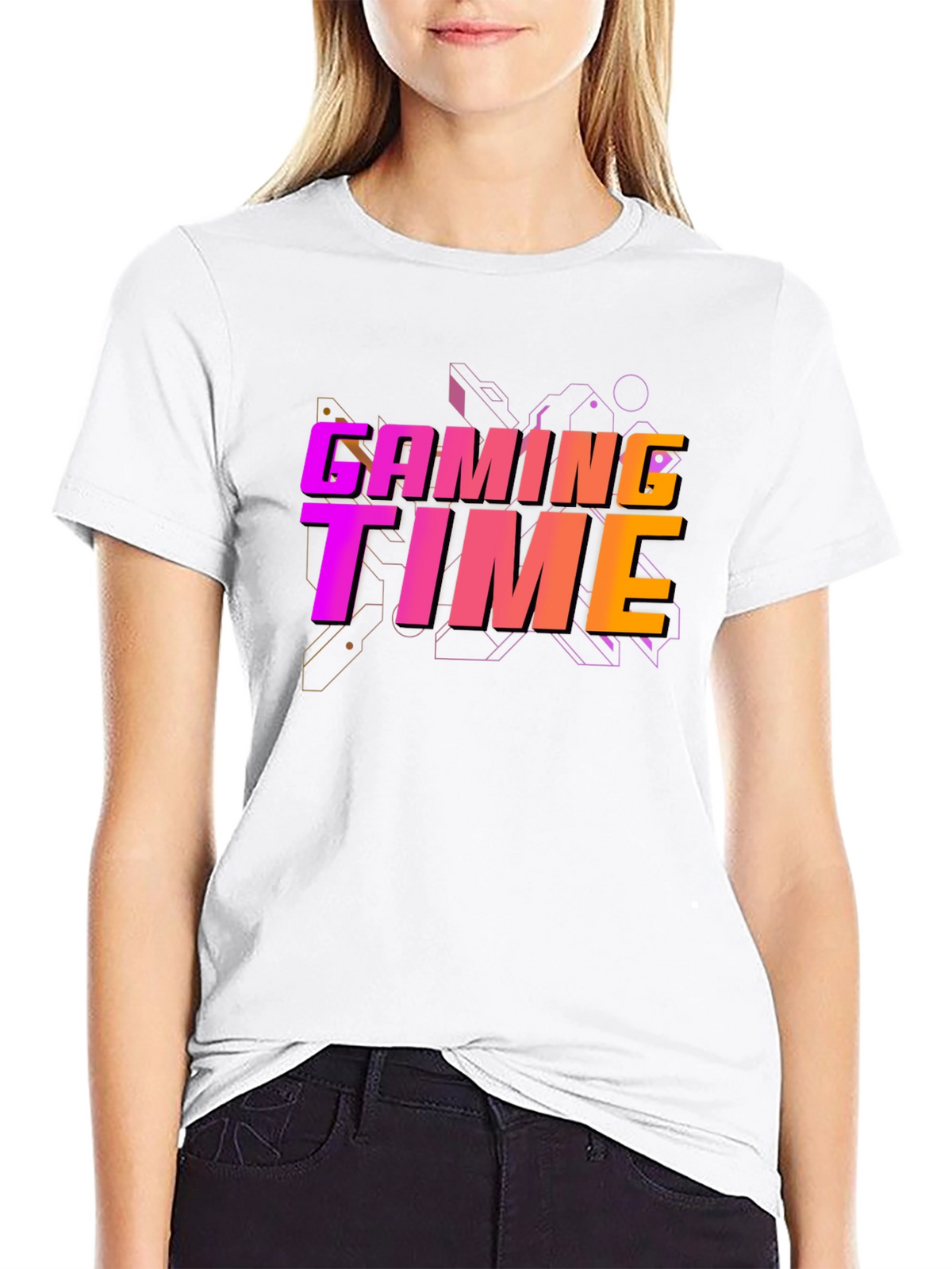 Gaming Time Graphic Print Black T-Shirt