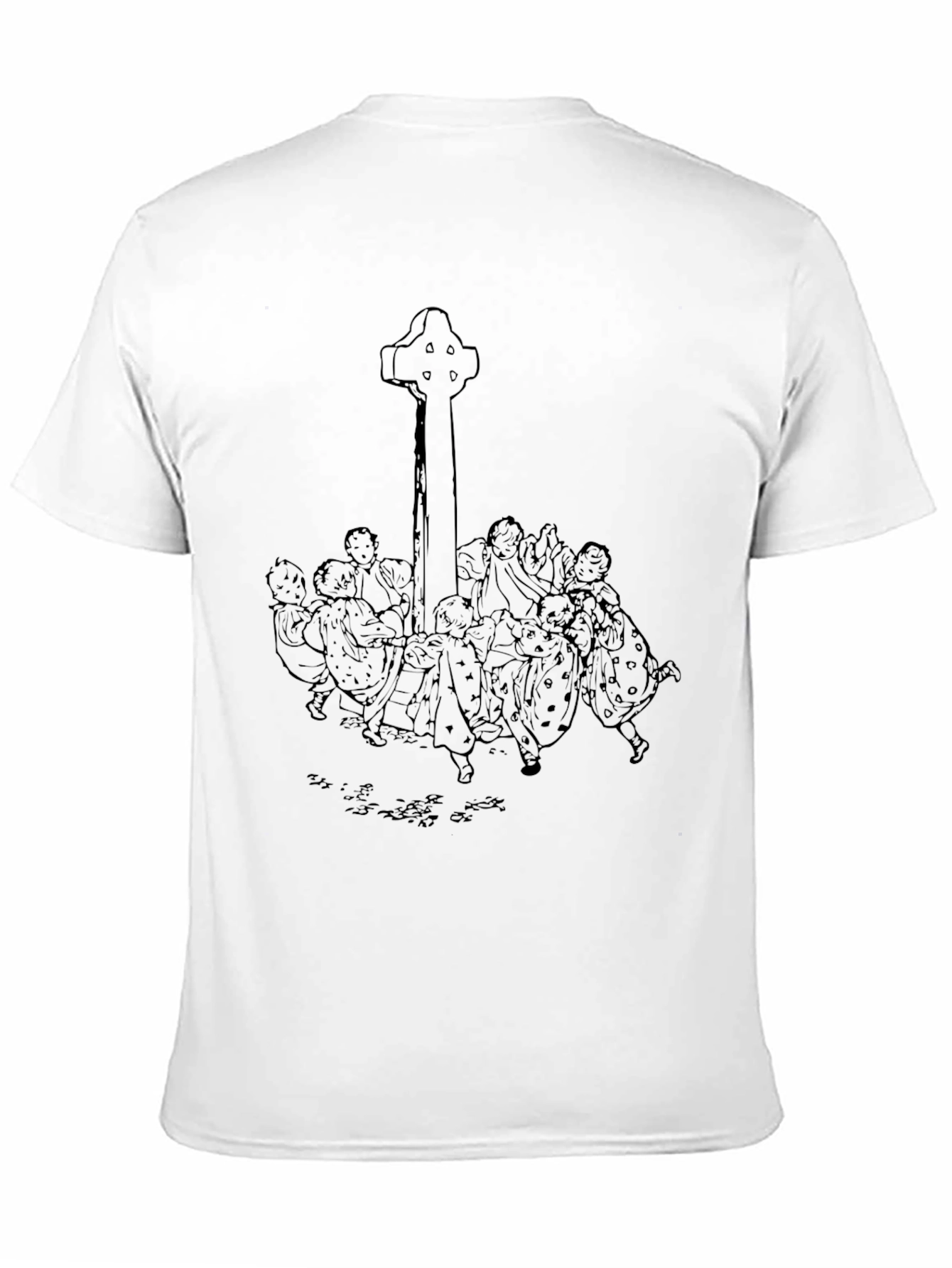 Whimsical Celtic Cross Graphic Tee - Unisex Black T-Shirt
