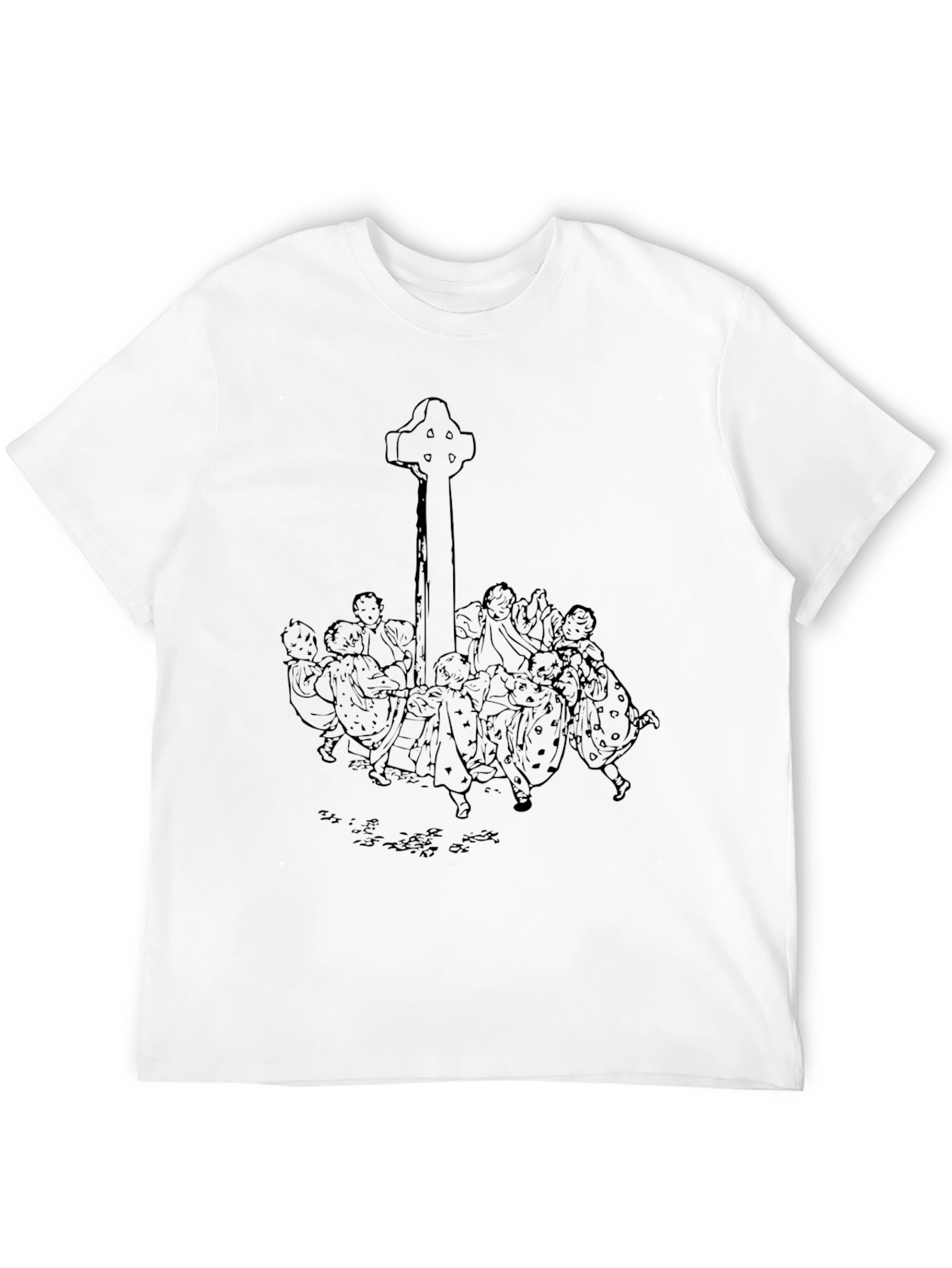 Whimsical Celtic Cross Graphic Tee - Unisex Black T-Shirt