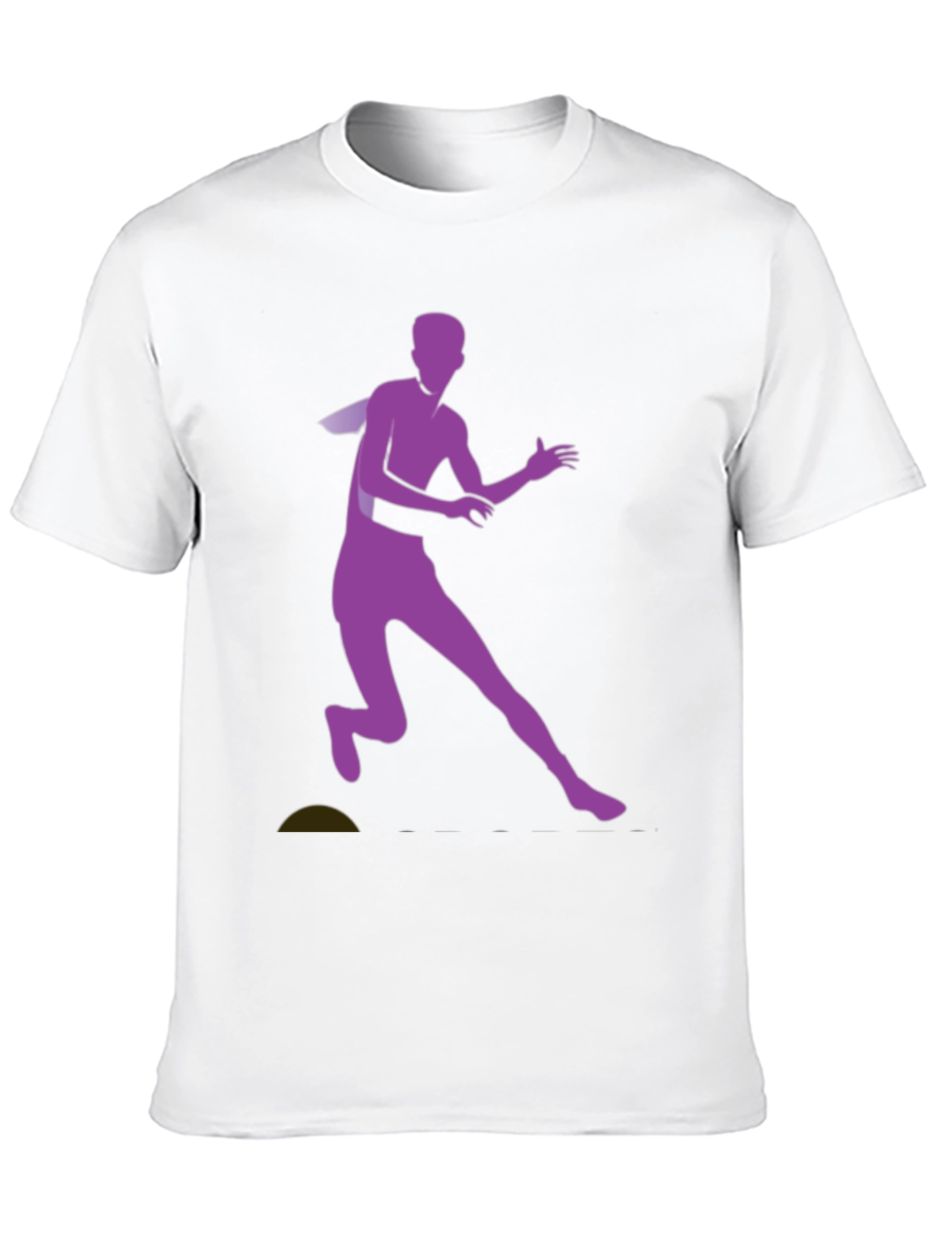 Black Graphic Tee with Purple Running Silhouette