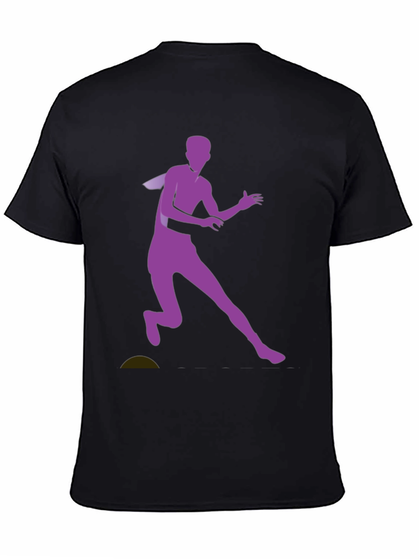 Black Graphic Tee with Purple Running Silhouette
