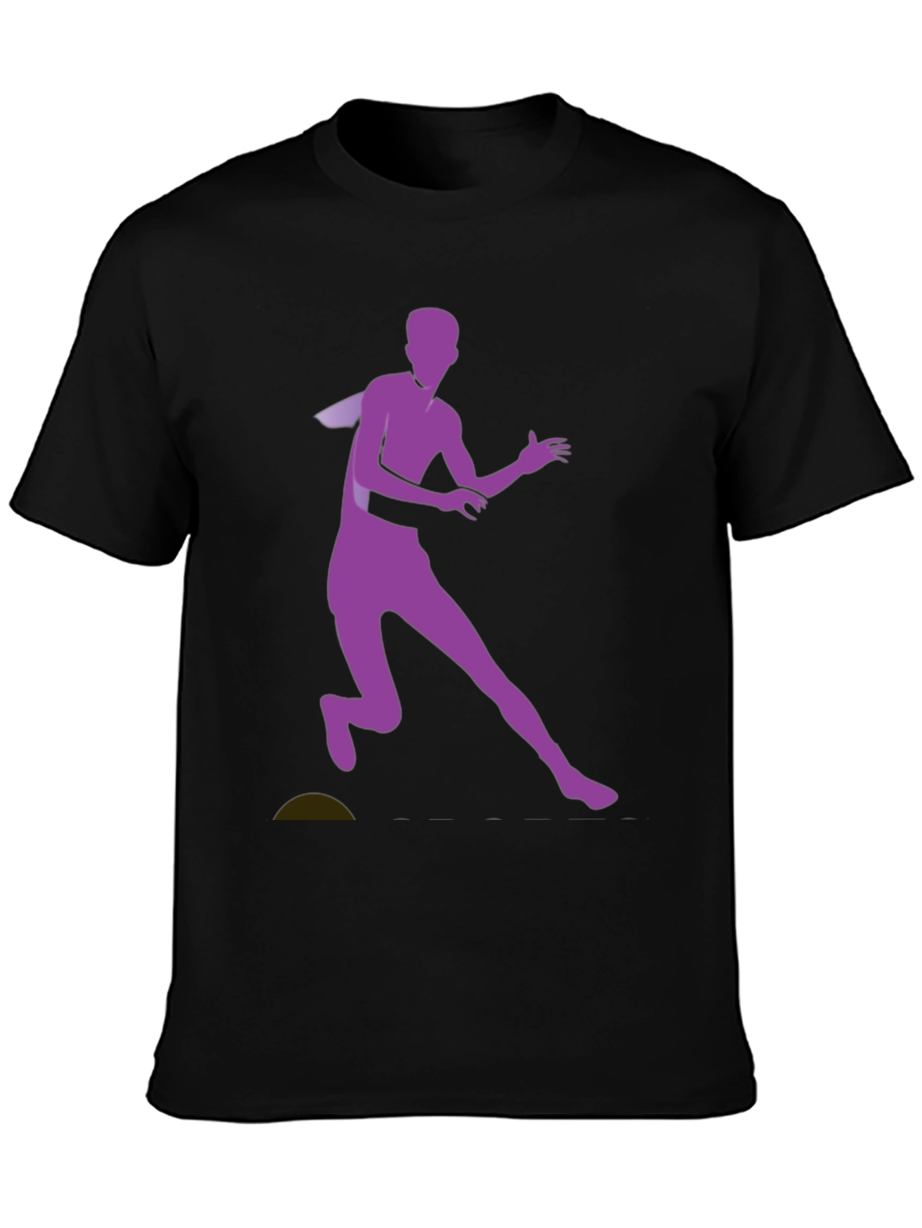 Black Graphic Tee with Purple Running Silhouette
