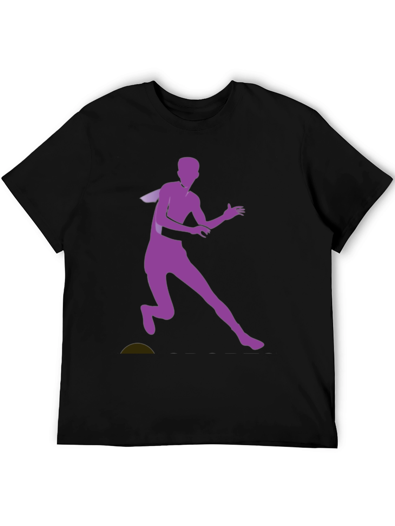 Black Graphic Tee with Purple Running Silhouette