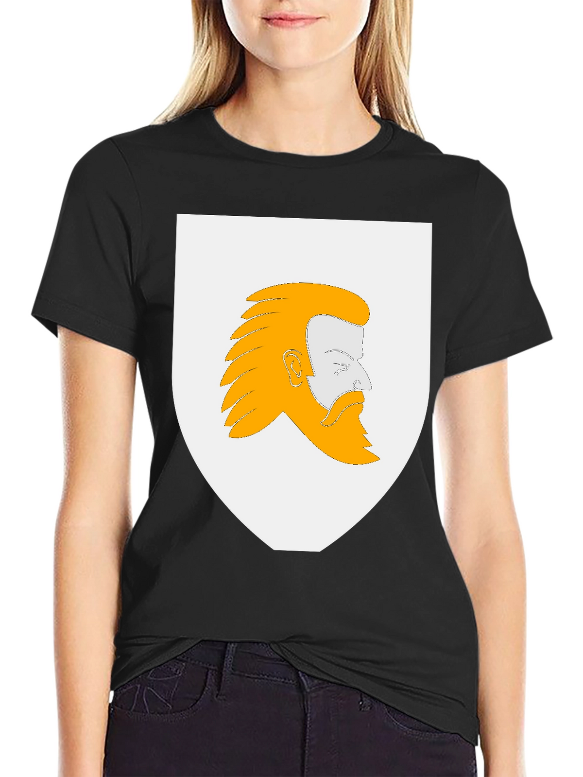 Heraldic Bearded Man Graphic T-Shirt
