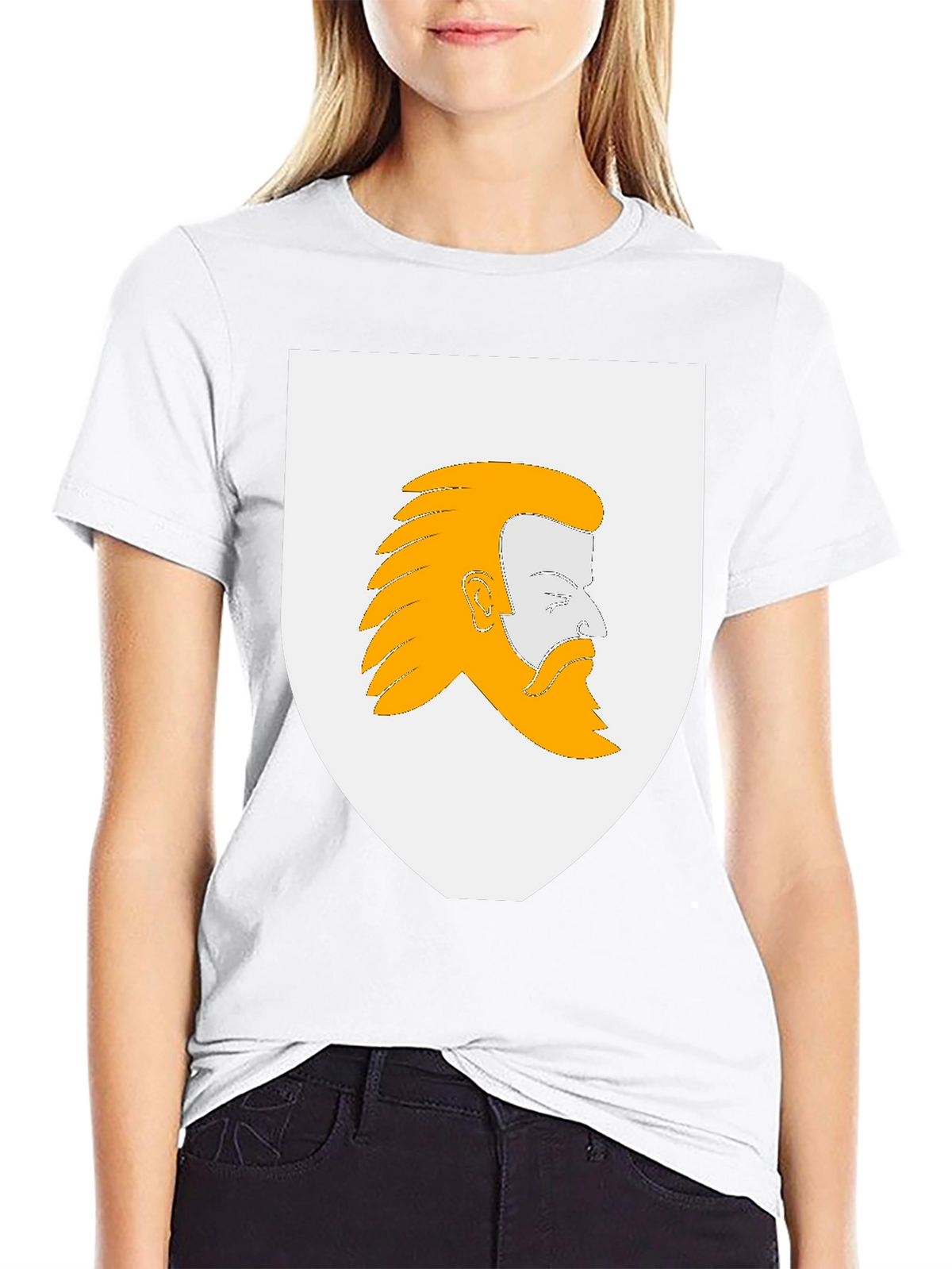 Heraldic Bearded Man Graphic T-Shirt