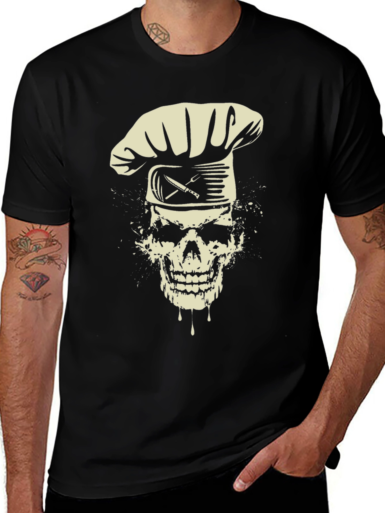 Chef Skull Graphic Tee - Culinary Humor