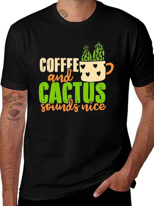 Coffee and Cactus T-Shirt Funny Plant Lover Tee
