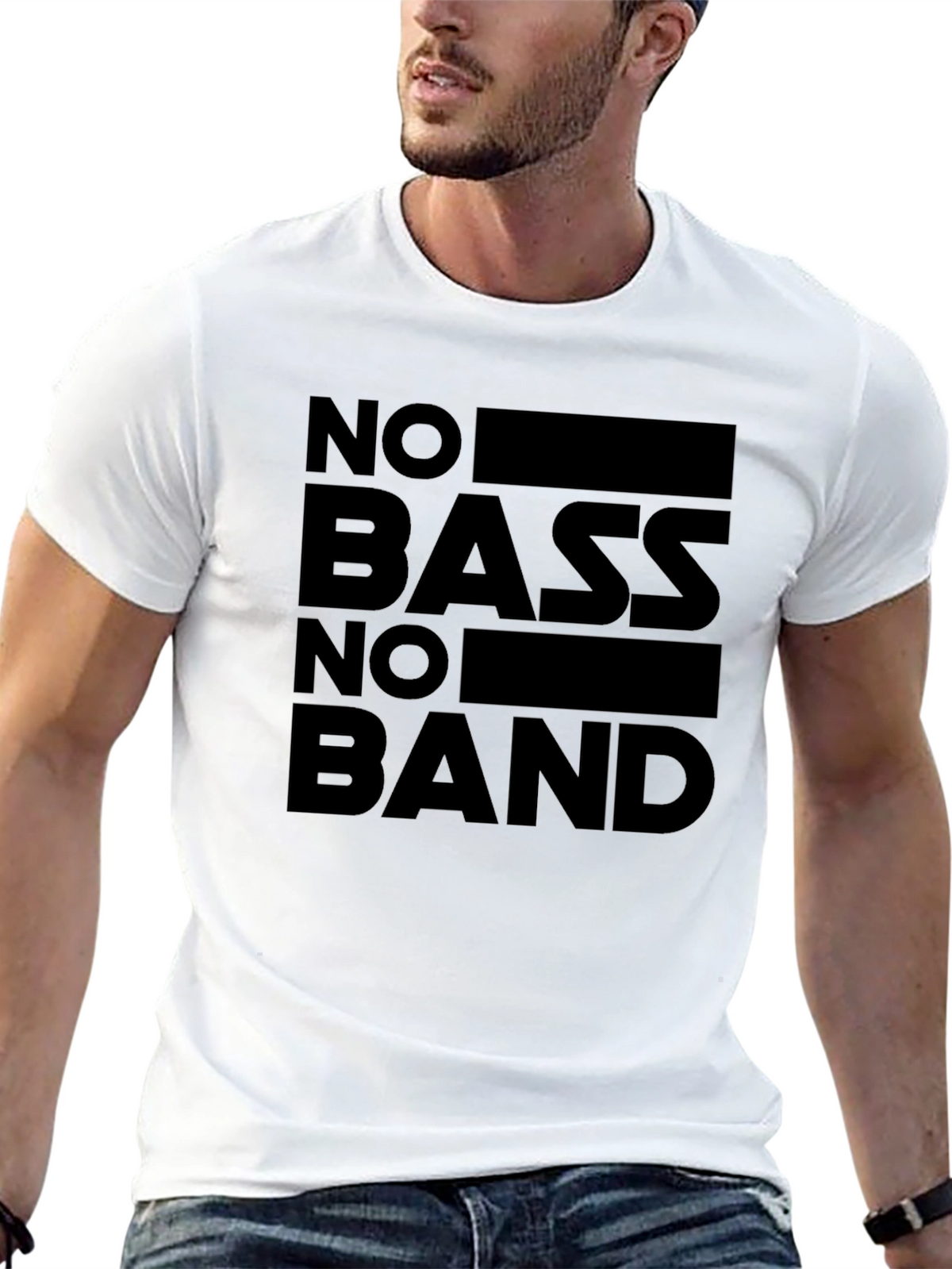 No Bass No Band Graphic T-Shirt - Musician Apparel