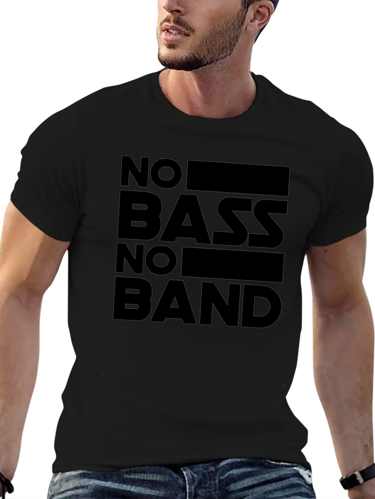 No Bass No Band Graphic T-Shirt - Musician Apparel