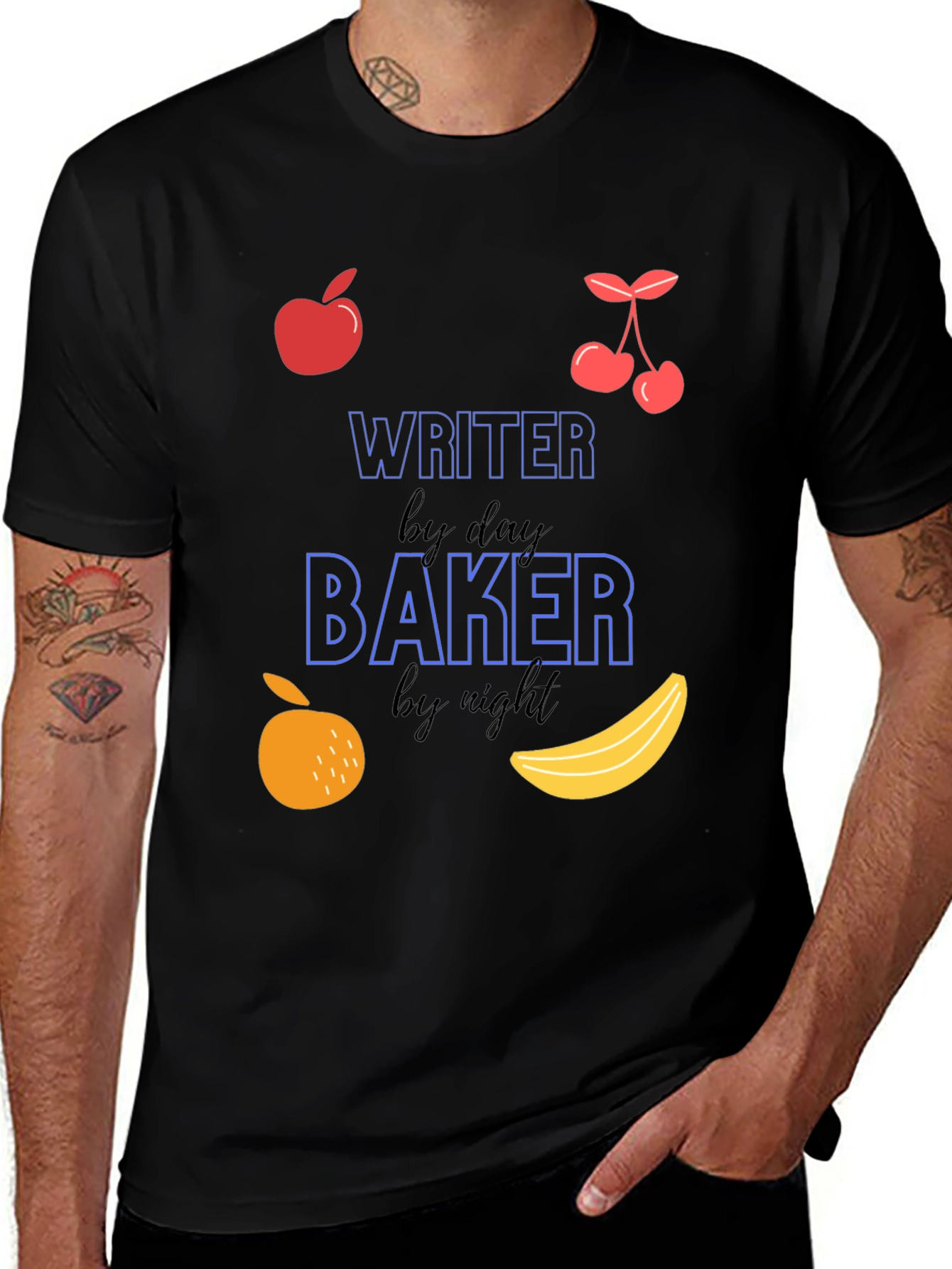 Writer By Day Baker By Night Graphic Tee